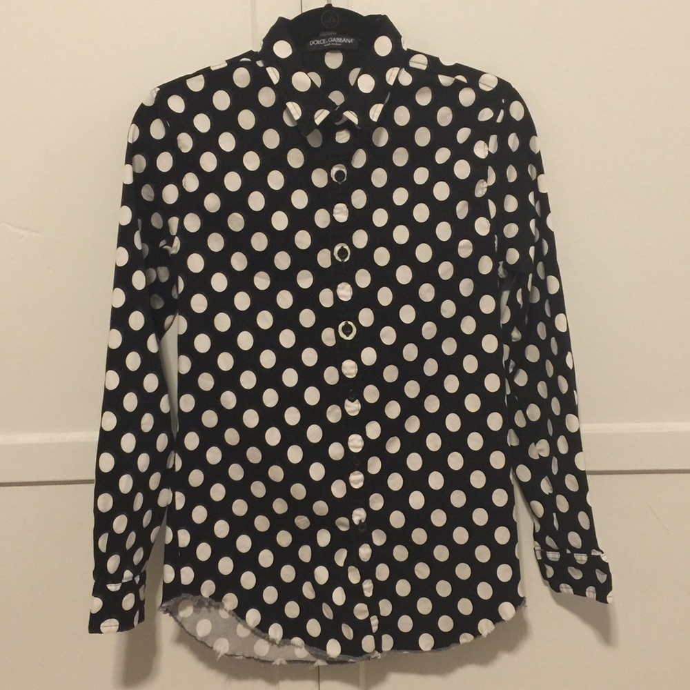 Dolce & Gabbana polka dot casual male shirt small